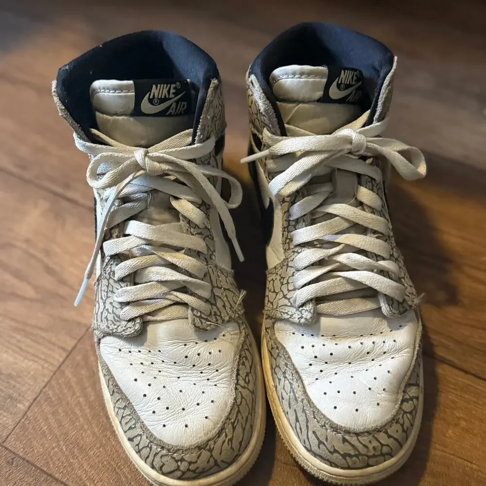 Nike Air Jordan 1 Retro High OG White Cement GS 7Y FD1437-052 w/ Box